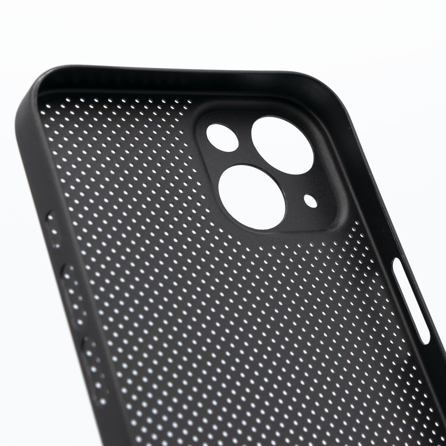 放熱性に優れた軽量メッシュ iPhone ケース マット ブラック