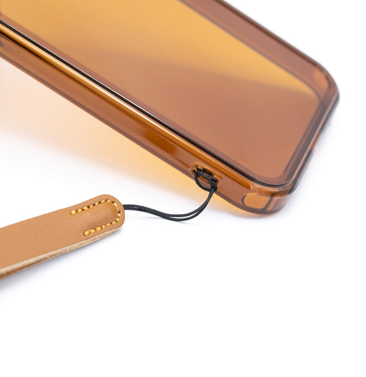 シンプルな革のストラップ 茶色