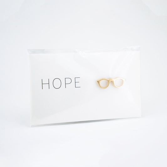 眼鏡のピンバッジ(ゴールド)