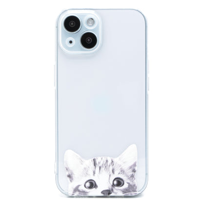 かわいい猫の透明なスマホケース, iPhone 15