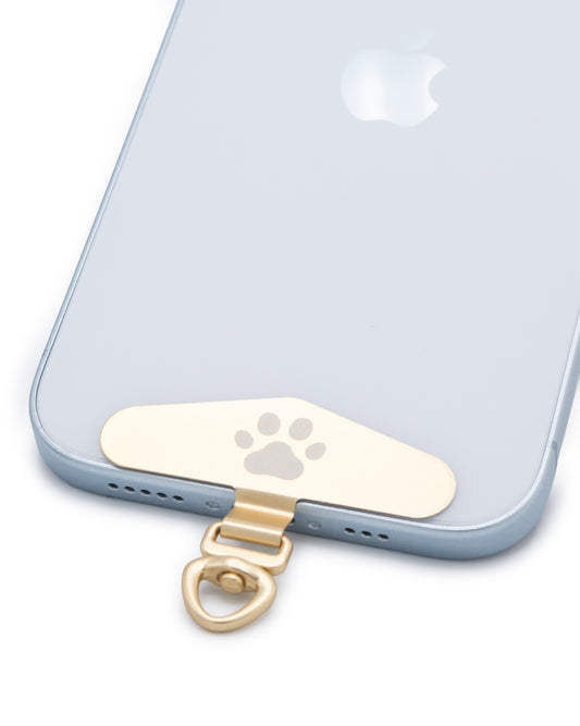 かわいい足跡（肉球）のステンレス製ストラップホルダー NEW シャンパンゴールド