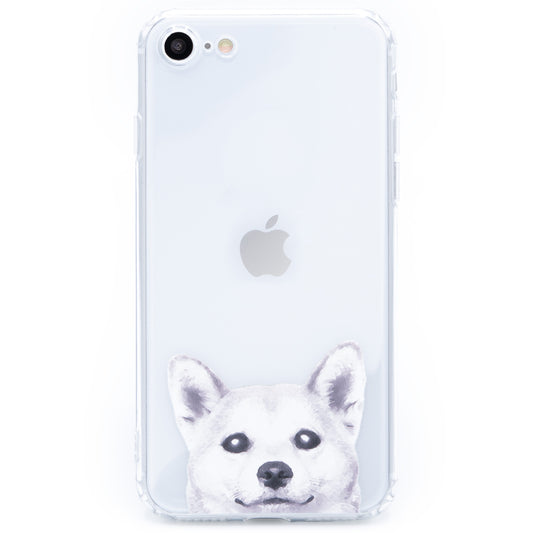 可愛い犬の透明な iPhone SE ケース