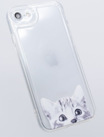 かわいい猫の透明なスマホケース, iPhone SE (第3世代) / iPhone SE (第2世代) / iPhone 8 / iPhone 7