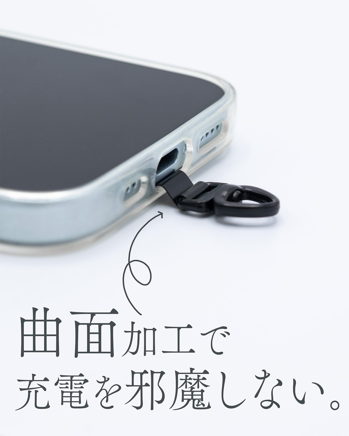 かわいい足跡（肉球）のステンレス製ストラップホルダー 黒 NEW