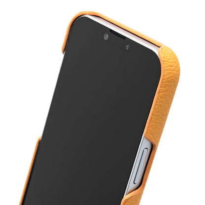 マスタードイエローの iPhone 13 専用 レザー調ハードケース