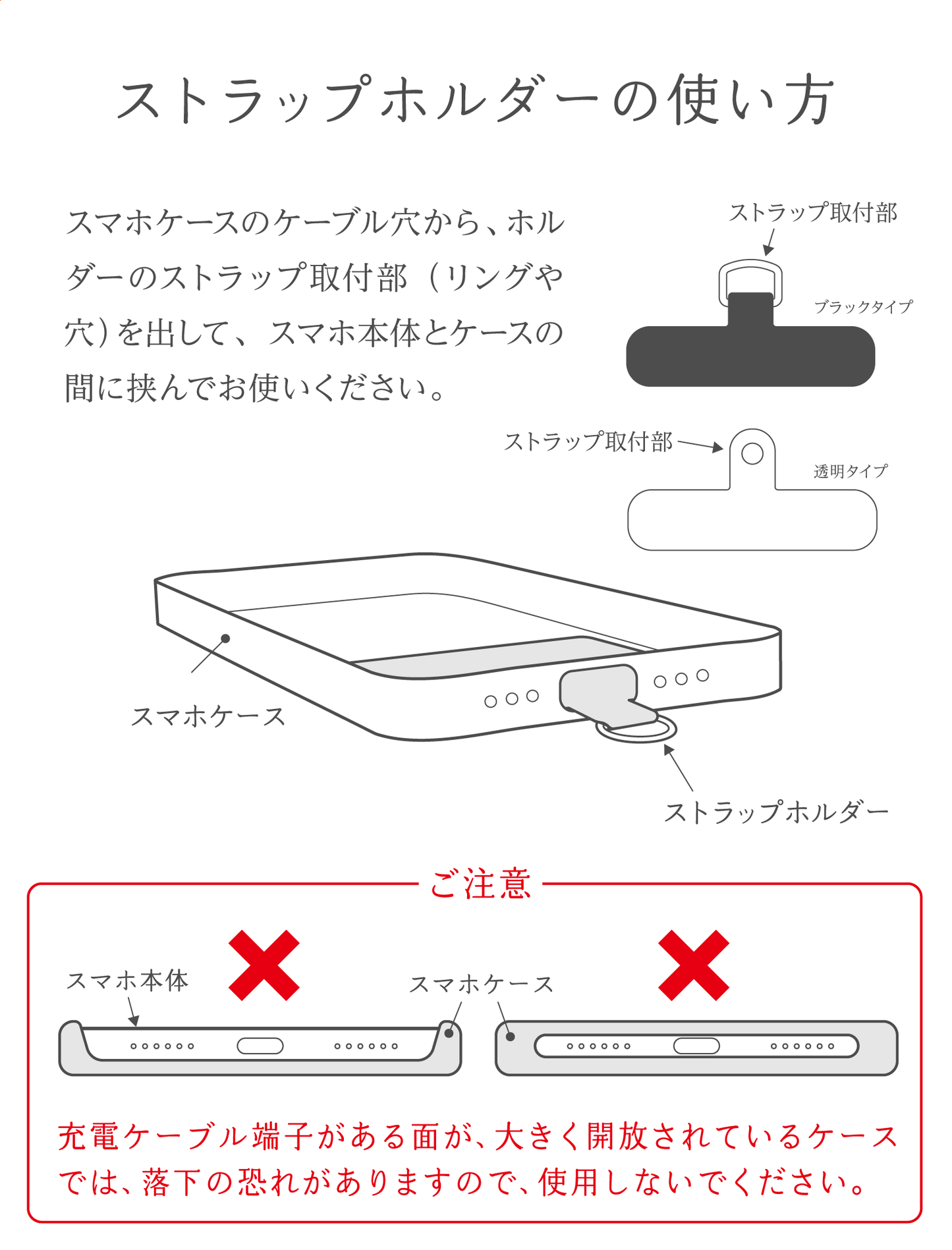 パラコード組紐のスマホ用リストストラップ 黒