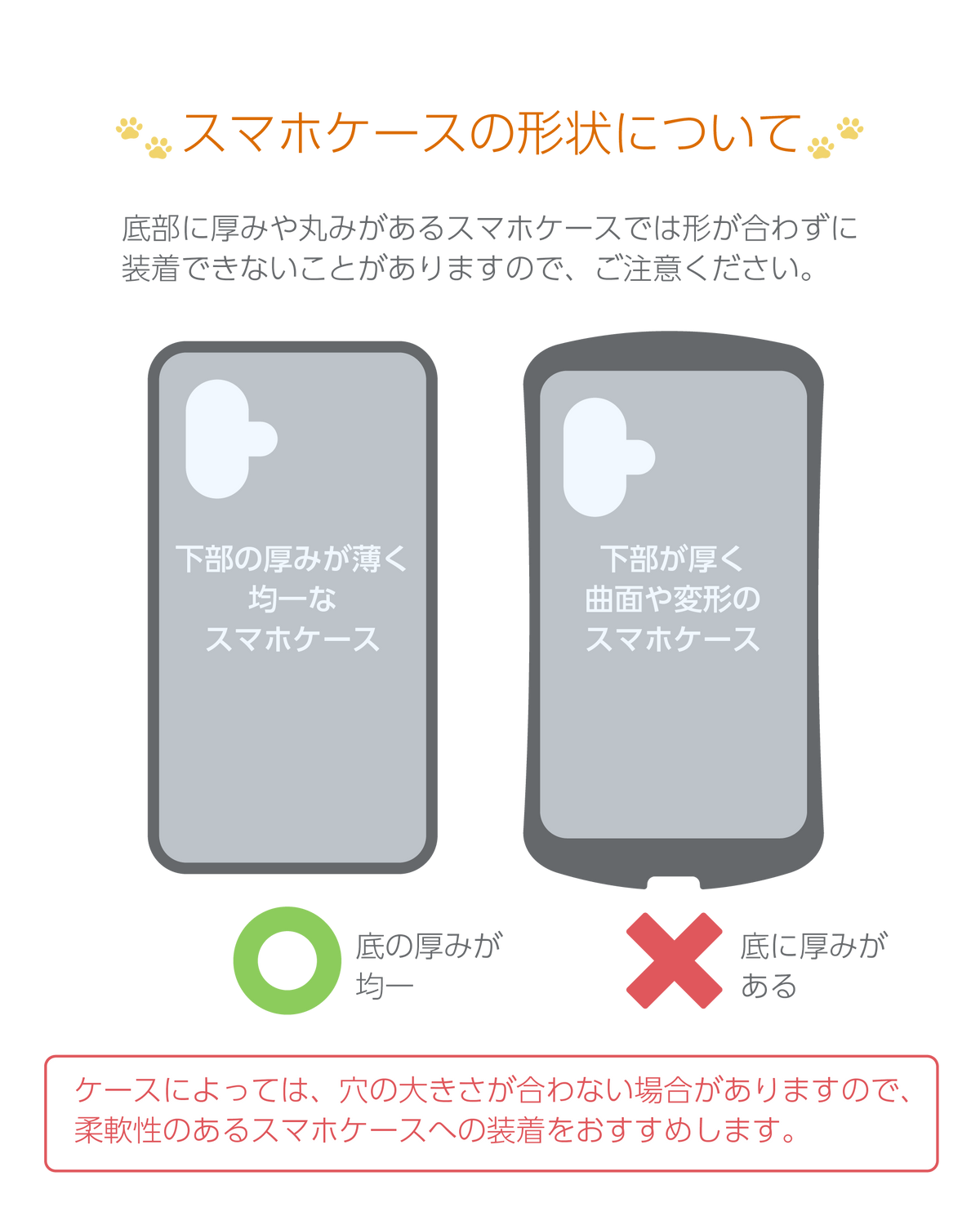 かわいい肉球の足跡がついたステンレス製ストラップホルダー 2口タイプ