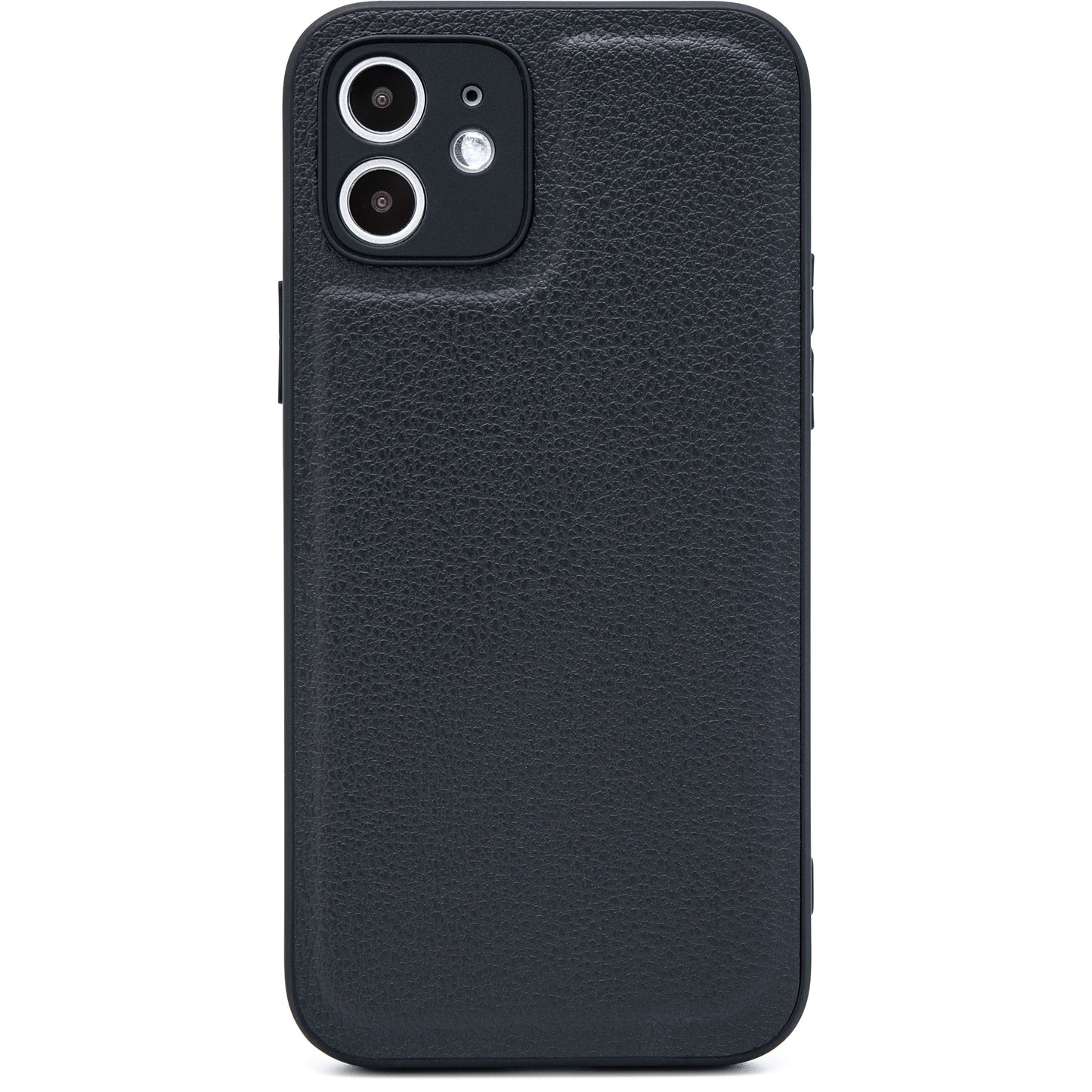 レザー調 クッション iPhone ケース 黒