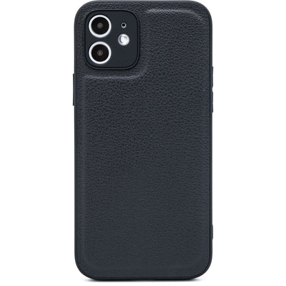 レザー調 クッション iPhone ケース 黒