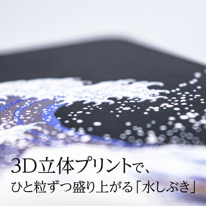 3D 立体プリント 葛飾北斎 浮世絵 iPhone 13 ケース 黒 ソフト