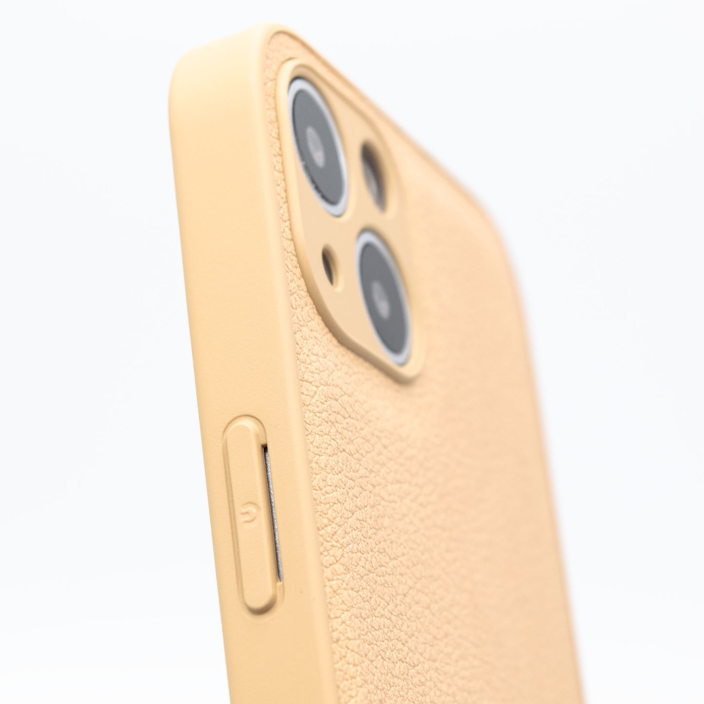 レザー調 クッション iPhone ケース ベージュ