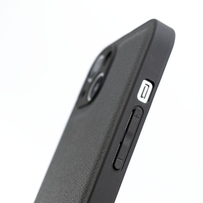 レザー調 クッション iPhone ケース 黒