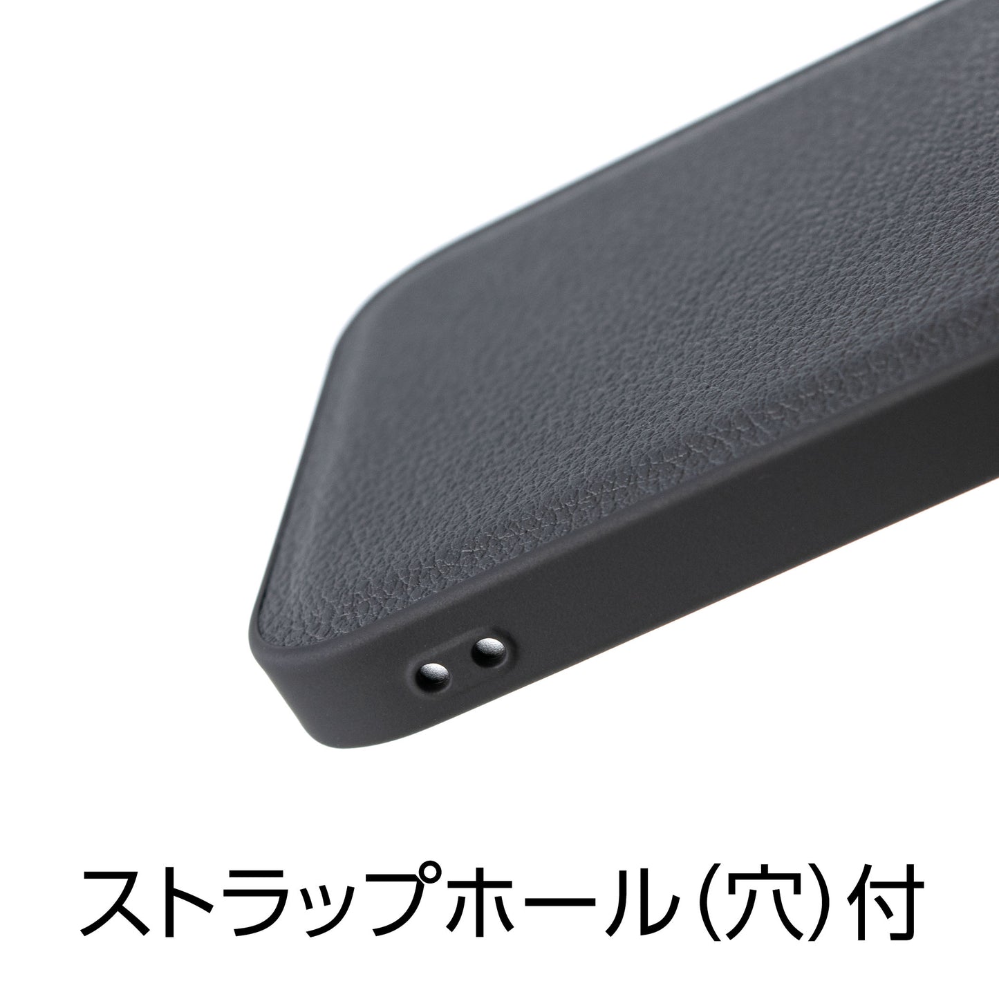 レザー調 クッション iPhone ケース 黒