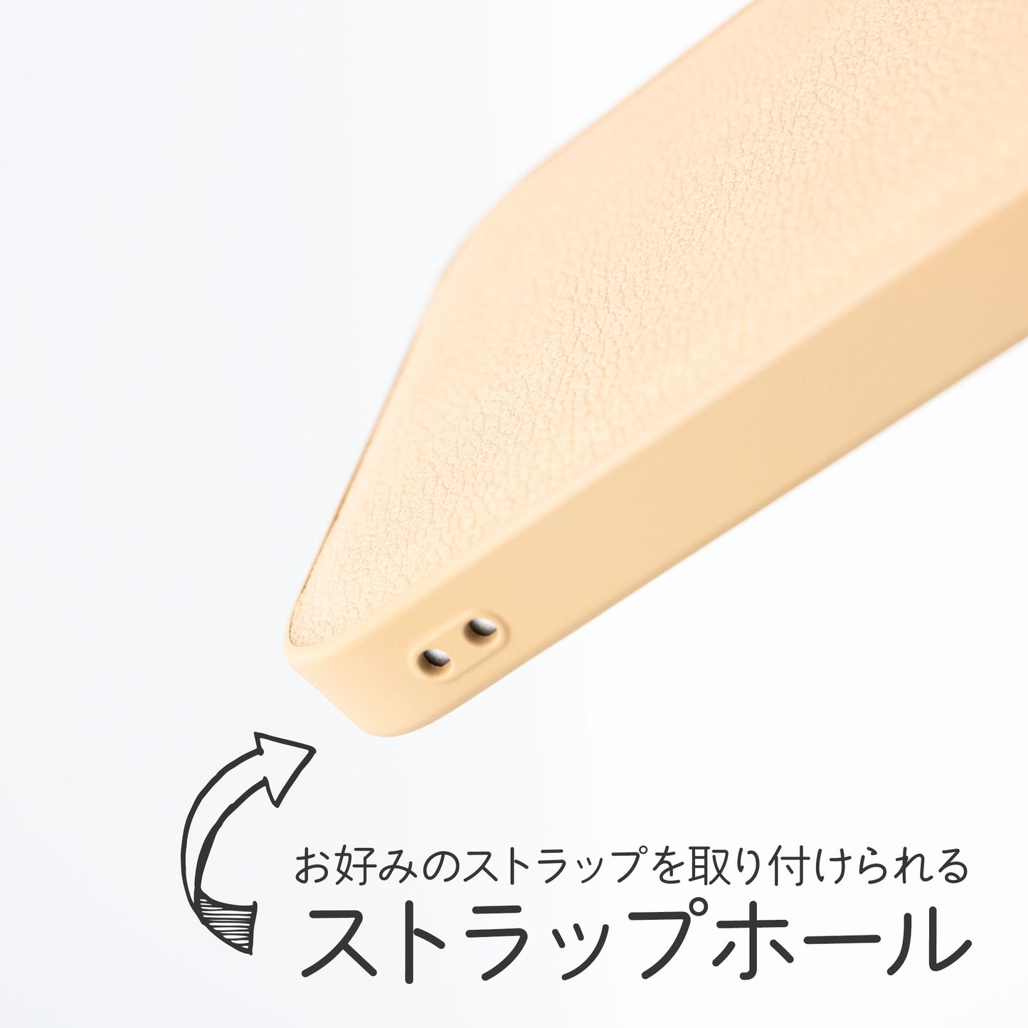 レザー調 クッション iPhone ケース ベージュ