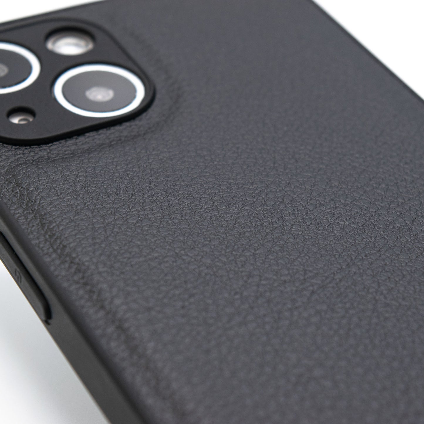 レザー調 クッション iPhone ケース 黒