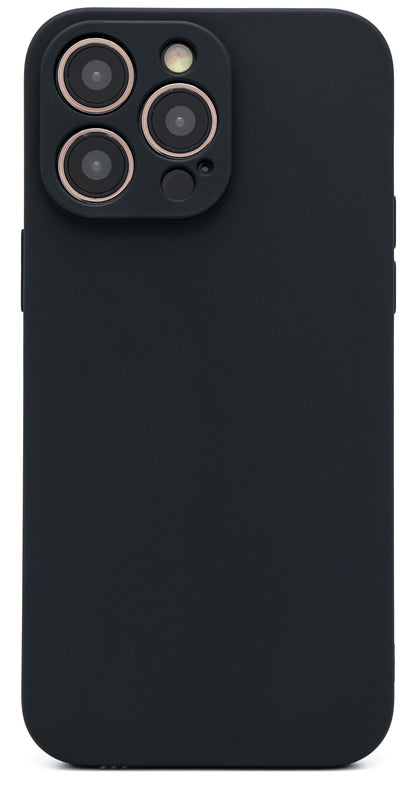 シンプルなつや消し黒のスマホケース