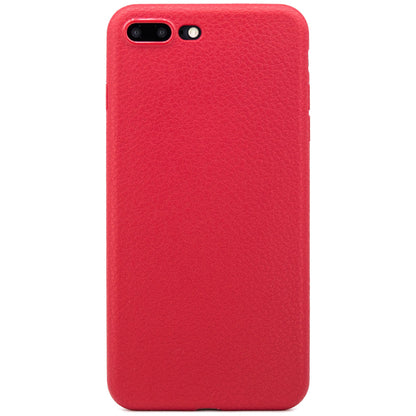 レザー調 エンボス模様 iPhone ケース ソフト レッド