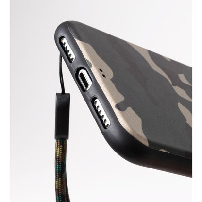 迷彩柄のストラップ付きiPhone Xケース