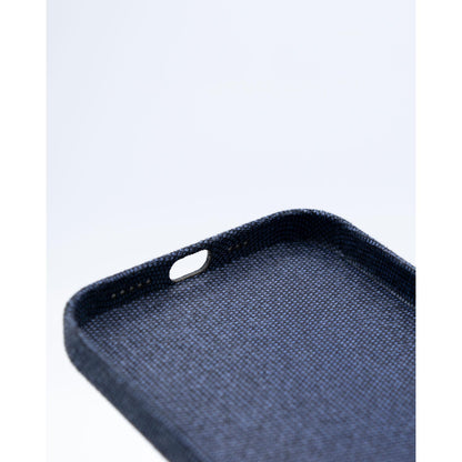 ZUKOU ファブリック iPhone 12 ケース 無地 布 ネイビー 紺