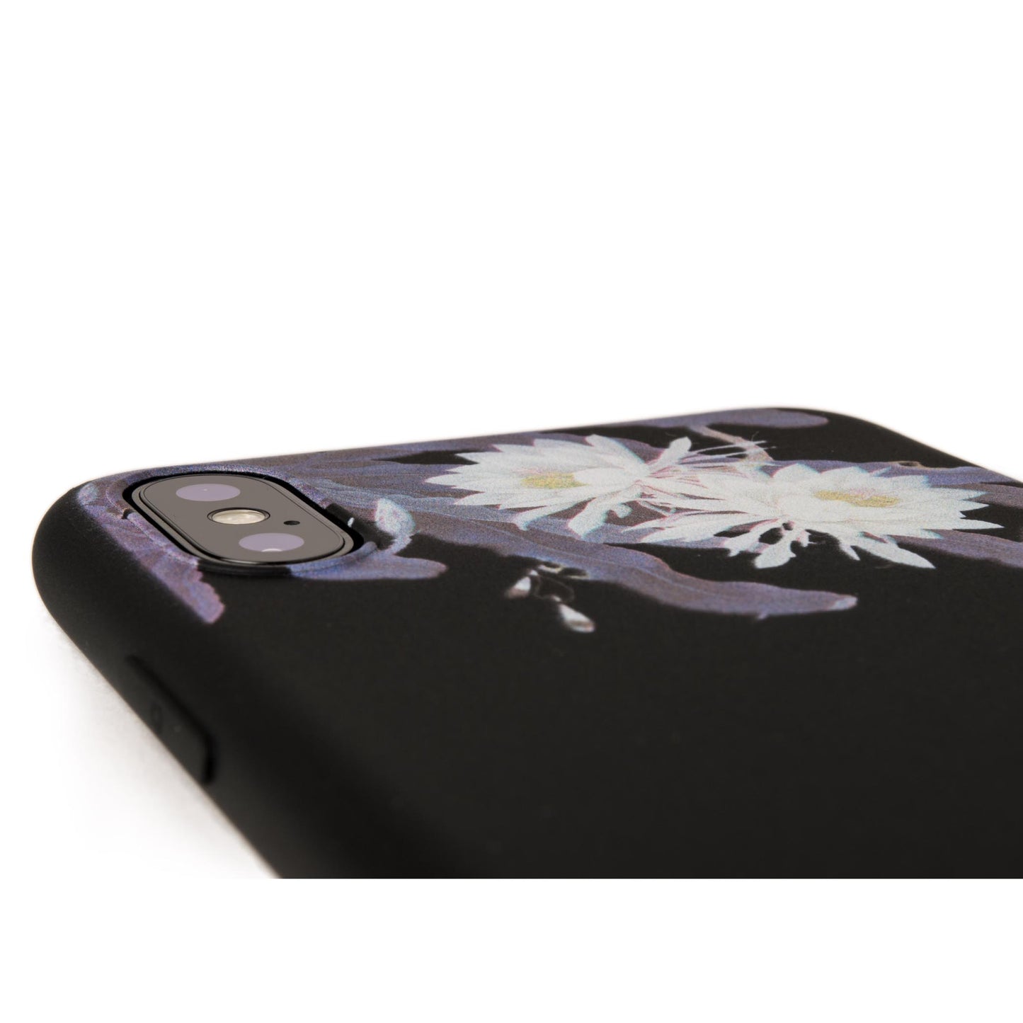 花柄 和風 iPhone X ケース 黒 ソフト